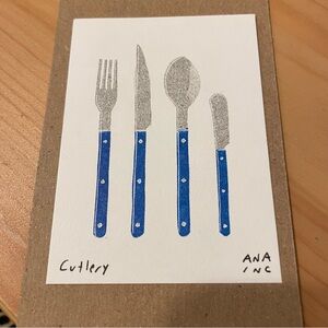 Cutlery mini print by Ana Inciardi